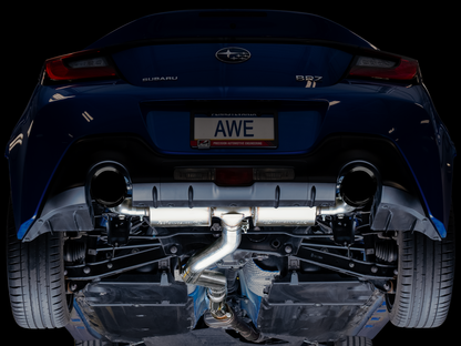 AWE Touring Edition Exhaust for Subaru BRZ / Toyota GR86 / Toyota 86 / Scion FR-S - Diamond Black Tips