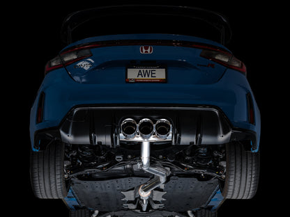 AWE Track Edition Exhaust for FL5 Civic Type R - Triple Chrome Silver Tips