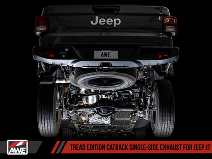 AWE Tread Edition Catback Single-Side Exhaust for Jeep JT 3.6L - Diamond Black Tip