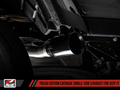 AWE Tread Edition Catback Single-Side Exhaust for Jeep JT 3.6L - Diamond Black Tip