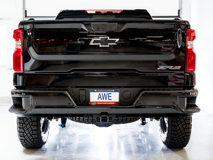 AWE 0FG Catback Exhaust for Silverado ZR2/Sierra AT4X - Dual Bashguard (no tips)