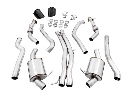 AWE Touring Edition Exhaust for Audi B9.5 RS 5 Sportback - Non-Resonated - Diamond Black RS-style Tips