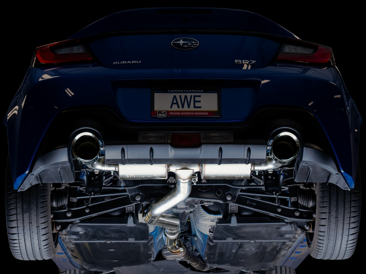 AWE Touring Edition Exhaust for Subaru BRZ / Toyota GR86 / Toyota 86 / Scion FR-S - Diamond Black Tips