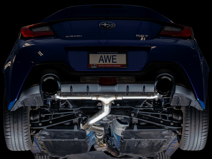 AWE Track Edition Exhaust for Subaru BRZ / Toyota GR86 / Toyota 86 / Scion FR-S - Diamond Black Tips