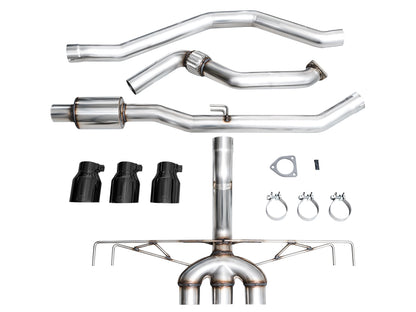 AWE Track Edition Exhaust for FL5 Civic Type R - Triple Diamond Black Tips