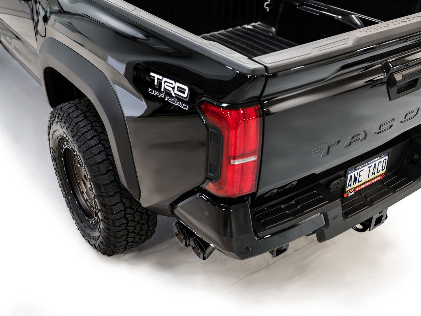 AWE 0FG Exhaust for 4th Gen Toyota Tacoma - Dual Diamond Black Tips