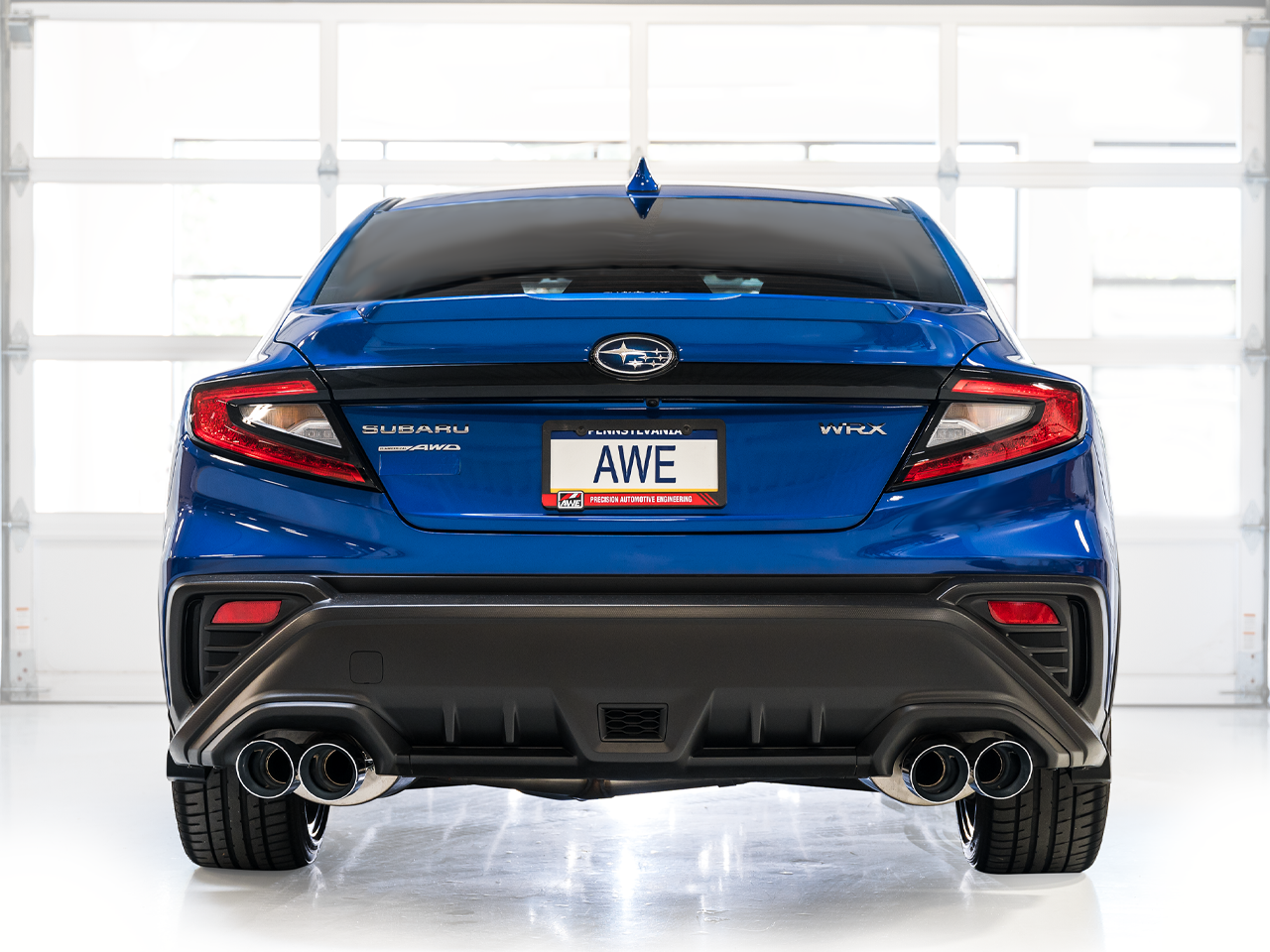 AWE Track Edition Axleback Exhaust for VB Subaru WRX - Chrome Silver Tips