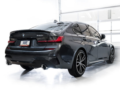 AWE Track Edition Axleback Exhaust for BMW G2X 330i/430i - Chrome Silver