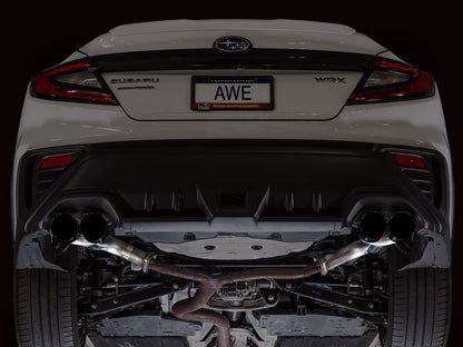 AWE Track Edition Axleback Exhaust for VB Subaru WRX - Diamond Black Tips