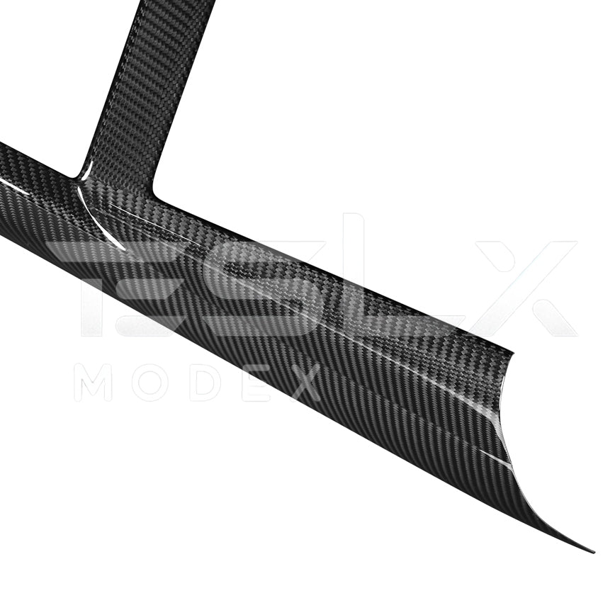2024-Up Tesla Model 3, 2025-Up Model Y Carbon Fiber Interior Console Frame - VENT-810-BKCF