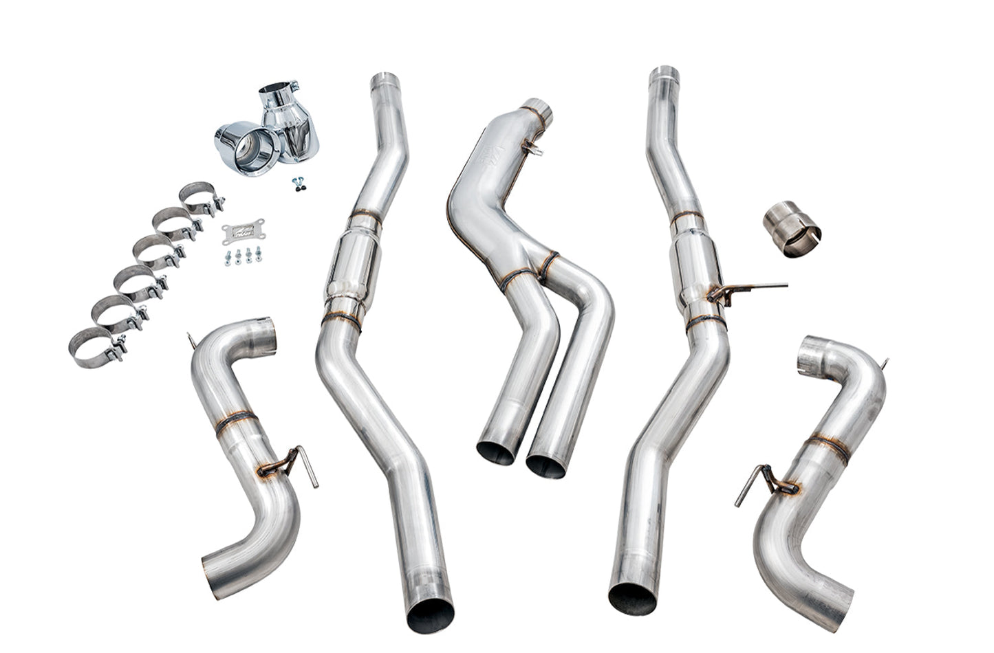 AWE Resonated Track Edition Exhaust for A90 Supra - 5" Chrome Silver Tips