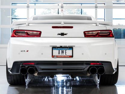 AWE Touring Edition Cat-back Exhaust for Gen6 Camaro SS / ZL1 / LT1 - Non-Resonated - Diamond Black Tips (Quad Outlet)