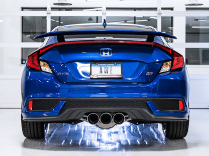 AWE Touring Edition Exhaust for 10th Gen Civic Si Coupe / Sedan (includes Front Pipe) - Triple Chrome Silver Tips