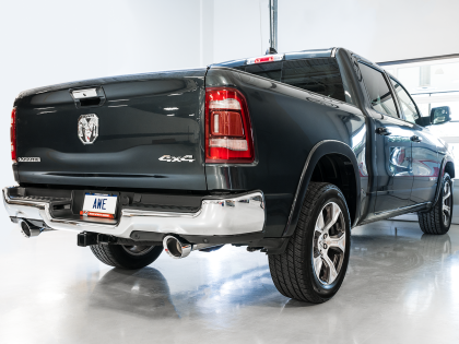 AWE 0FG Dual Rear Exit Catback Exhaust for 5th Gen RAM 1500 5.7L (with bumper cutouts) - Chrome Silver Tips