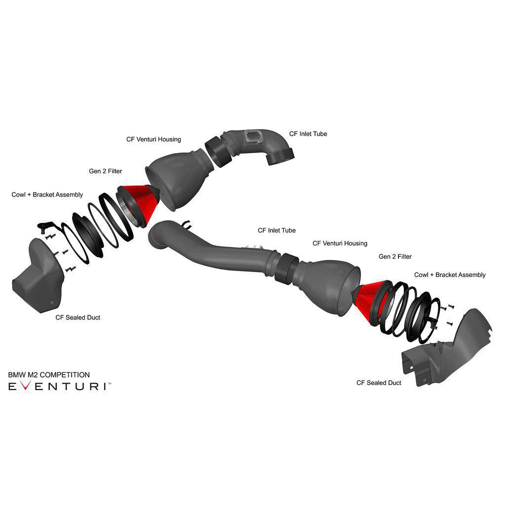 Eventuri BMW F87 M2 Competition / M2 CS S55 Black Carbon Intake System