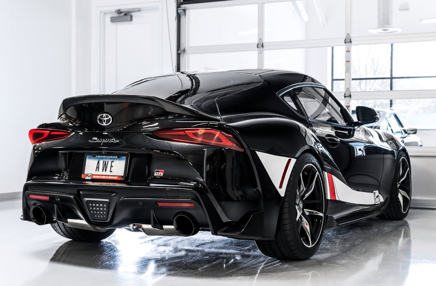 AWE Non-Resonated Touring Edition Exhaust for A90 Supra - 5" Diamond Black Tips