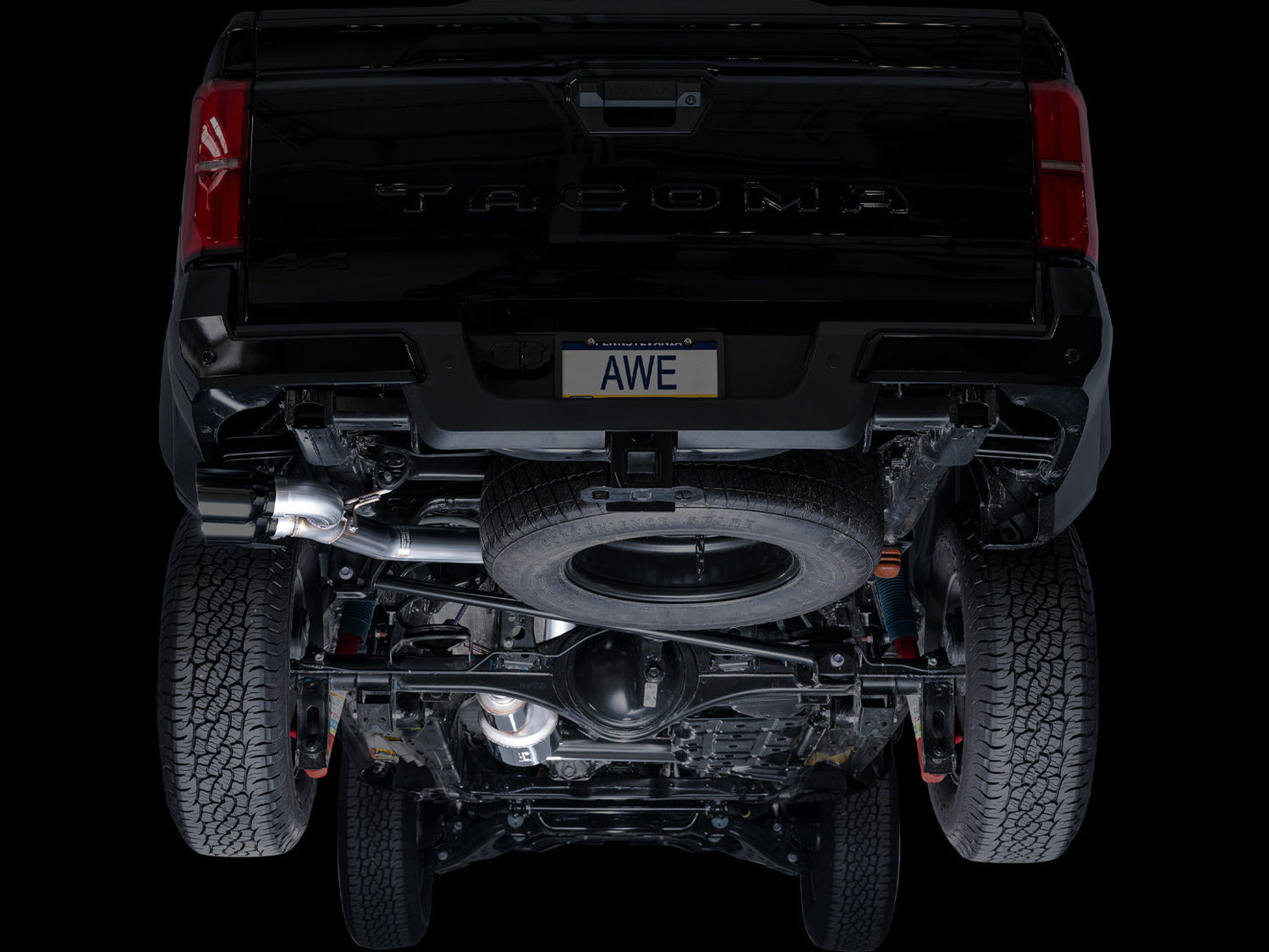 AWE 0FG Exhaust for 4th Gen Toyota Tacoma - Dual Diamond Black Tips