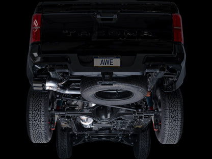 AWE 0FG Exhaust for 4th Gen Toyota Tacoma - Dual Diamond Black Tips