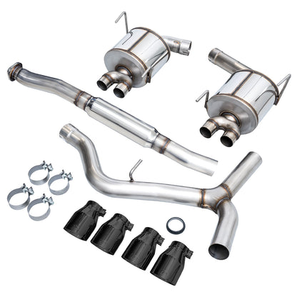 AWE Touring Edition Exhaust for VA STI / GV WRX / GV STI Sedan - Diamond Black Quad Tips (102mm)