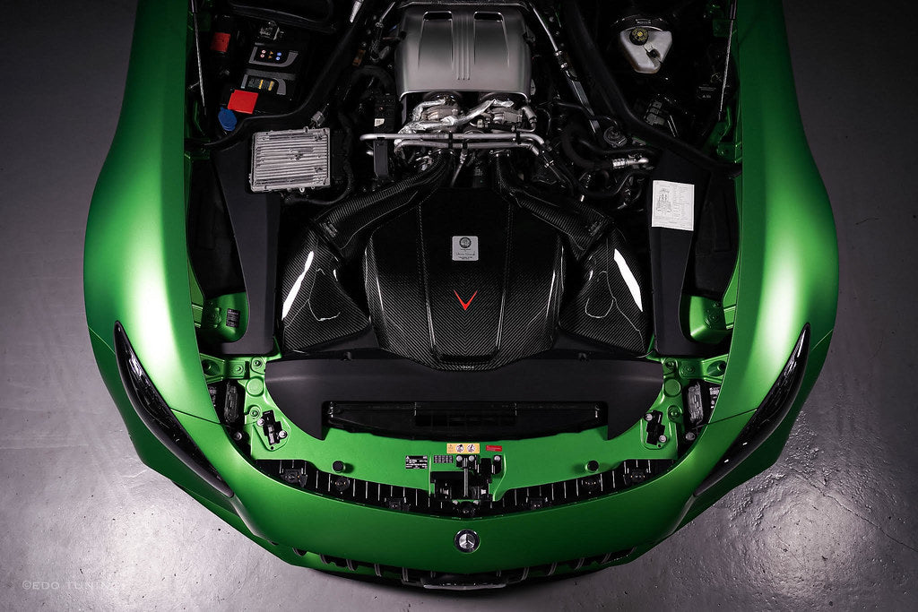 Eventuri Mercedes C190 / R190 AMG GT / GTS / GTR Black Carbon Intake + Engine Cover - Gloss