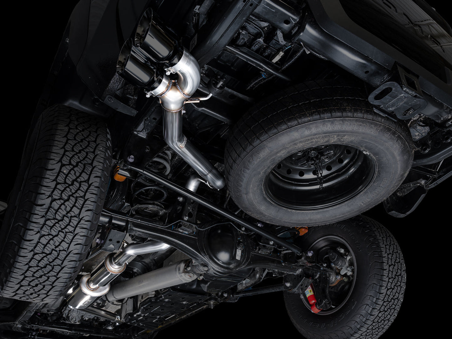 AWE 0FG Exhaust for 4th Gen Toyota Tacoma - Dual Diamond Black Tips