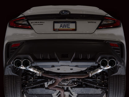 AWE Track Edition Axleback Exhaust for VB Subaru WRX - Chrome Silver Tips
