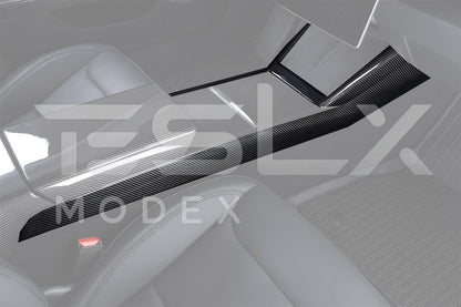 2024-Up Tesla Model 3, 2025-Up Model Y Carbon Fiber Interior Console Frame - VENT-810-BKCF