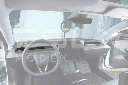 2024-Up Tesla Model 3, 2025-Up Model Y Carbon Fiber Interior Front Dashboard Cover - VENT-805-BKCF
