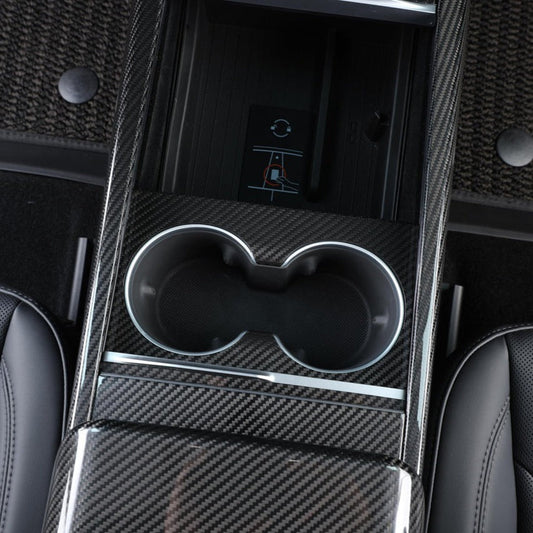 2024-Up Tesla Model 3, 2025-Up Model Y Carbon Fiber Interior Water Cup Frame