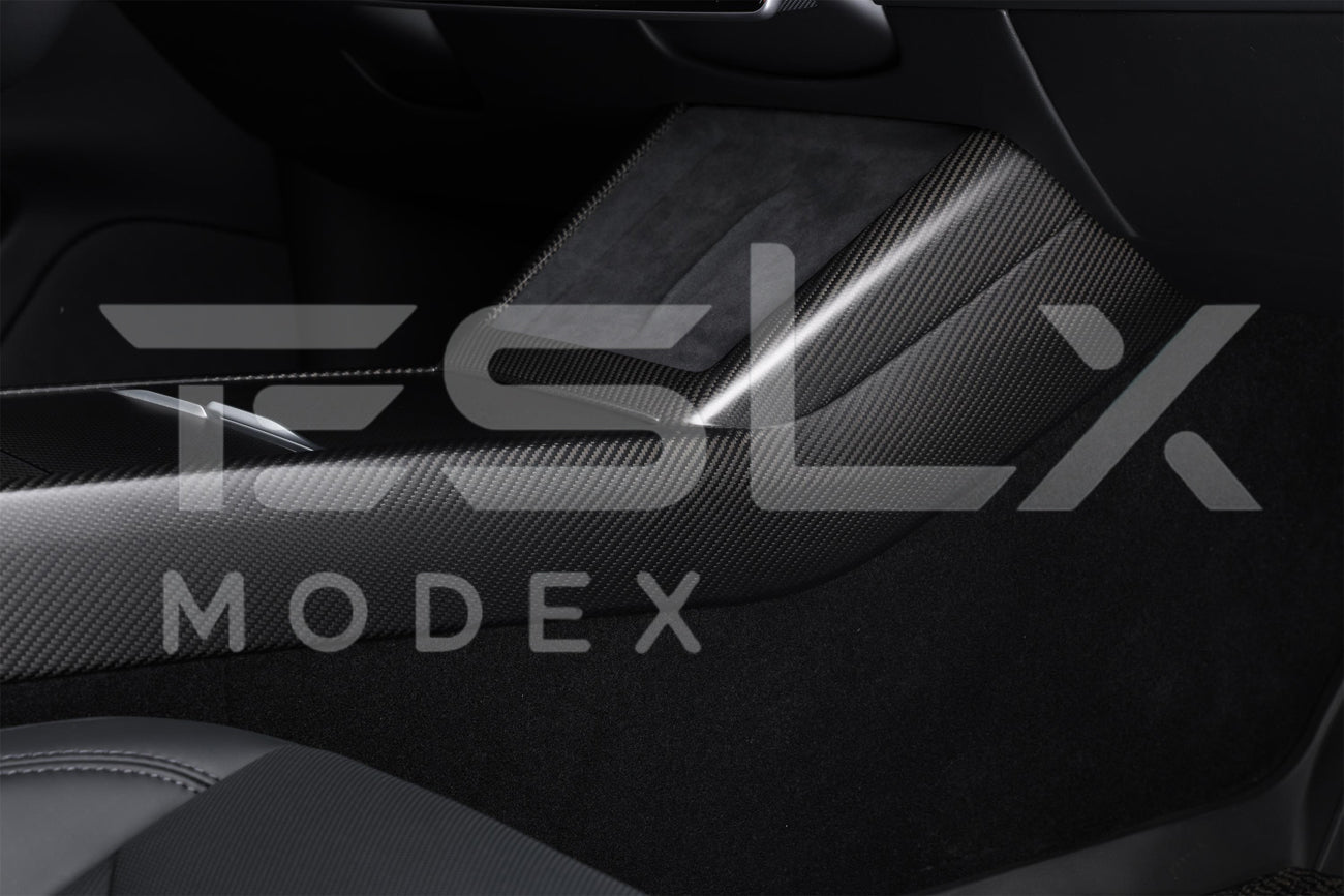 2024-Up Tesla Model 3, 2025-Up Model Y Carbon Fiber Interior Console Frame - VENT-810-BKCF