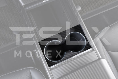 2024-Up Tesla Model 3, 2025-Up Model Y Carbon Fiber Interior Water Cup Frame