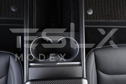 2024-Up Tesla Model 3, 2025-Up Model Y Carbon Fiber Interior Water Cup Frame