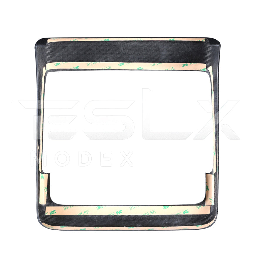 2024-Up Tesla Model 3, 2025-Up Model Y Carbon Fiber Interior Rear Display Frame Cover - VENT-809-BKCF