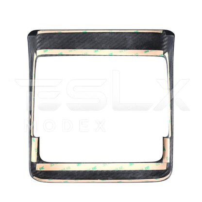 2024-Up Tesla Model 3, 2025-Up Model Y Carbon Fiber Interior Rear Display Frame Cover - VENT-809-BKCF