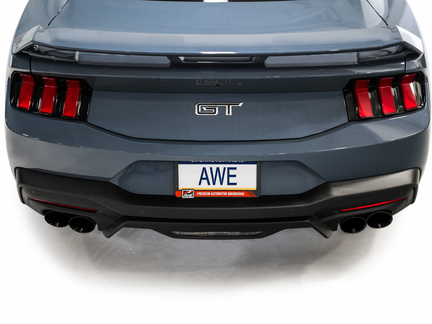 AWE Track Edition Exhaust for S650 Ford Mustang GT Fastback - Quad Diamond Black Tips