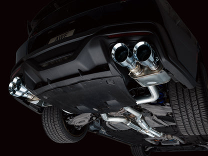 AWE SwitchPath™ Exhaust for S650 Ford Mustang Dark Horse - Quad Chrome Silver Tips