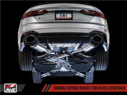 AWE Touring Edition Exhaust for Audi B9 RS 5 Coupe - Non-Resonated - Diamond Black RS-style Tips