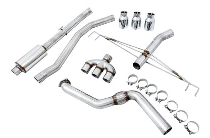 AWE Track Edition Exhaust for FK8 Civic Type R (includes Front Pipe) - Triple Chrome Silver Tips