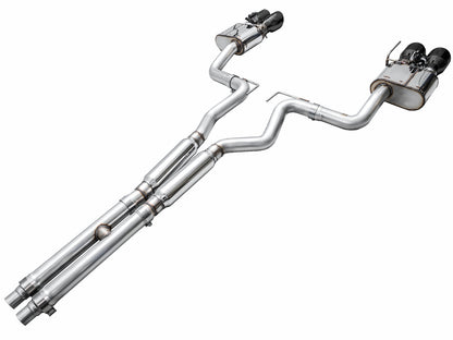 AWE SwitchPath™ Exhaust for S650 Ford Mustang GT Fastback - Quad Diamond Black Tips