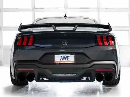 AWE Track Edition Exhaust for S650 Ford Mustang Dark Horse - Quad Diamond Black Tips