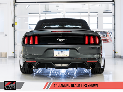 AWE Touring Edition Axle-back Exhaust for S550 Mustang EcoBoost - Diamond Black Tips