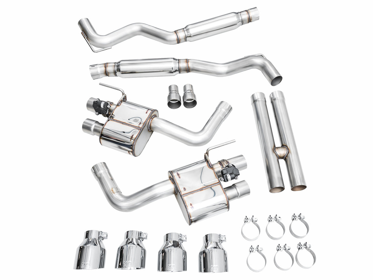 AWE SwitchPath™ Exhaust for S650 Ford Mustang Dark Horse - Quad Chrome Silver Tips