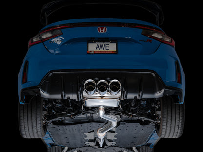 AWE Touring Edition Exhaust for FL5 Civic Type R - Triple Chrome Silver Tips