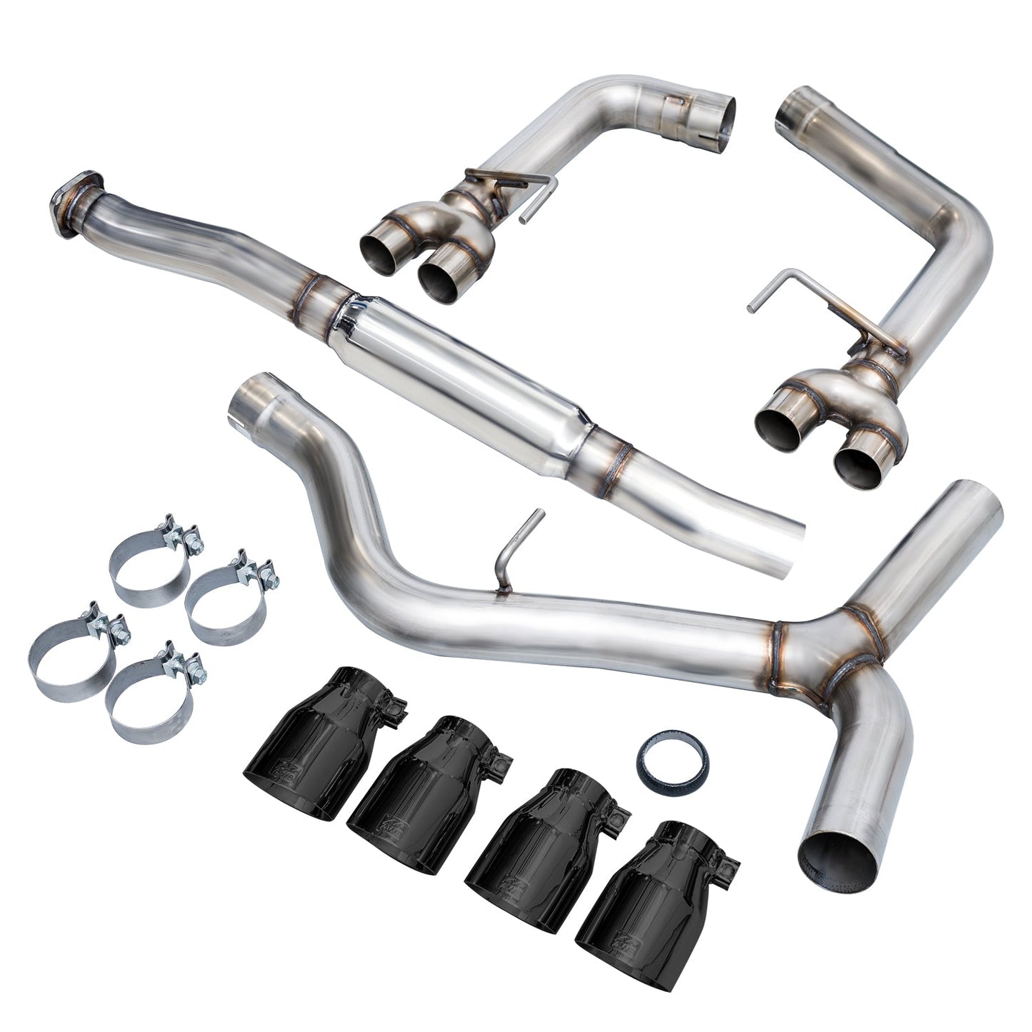 AWE Track Edition Exhaust for VA / GV WRX / STI Sedan - Diamond Black Quad Tips (102mm)