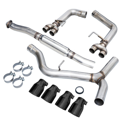 AWE Track Edition Exhaust for VA / GV WRX / STI Sedan - Diamond Black Quad Tips (102mm)