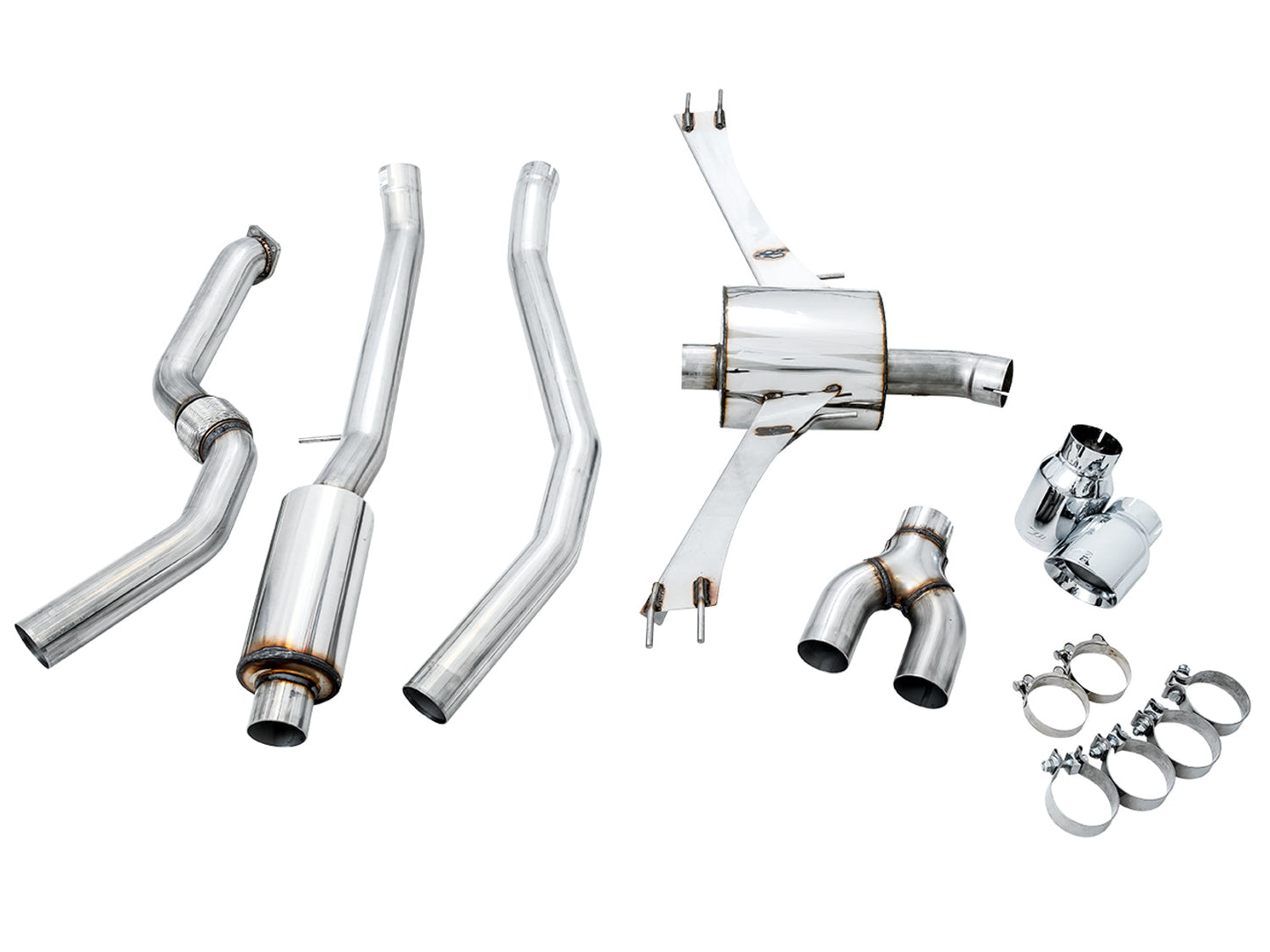 AWE Touring Edition Exhaust for 10th Gen Civic Si Coupe / Sedan (includes Front Pipe) - Dual Chrome Silver Tips