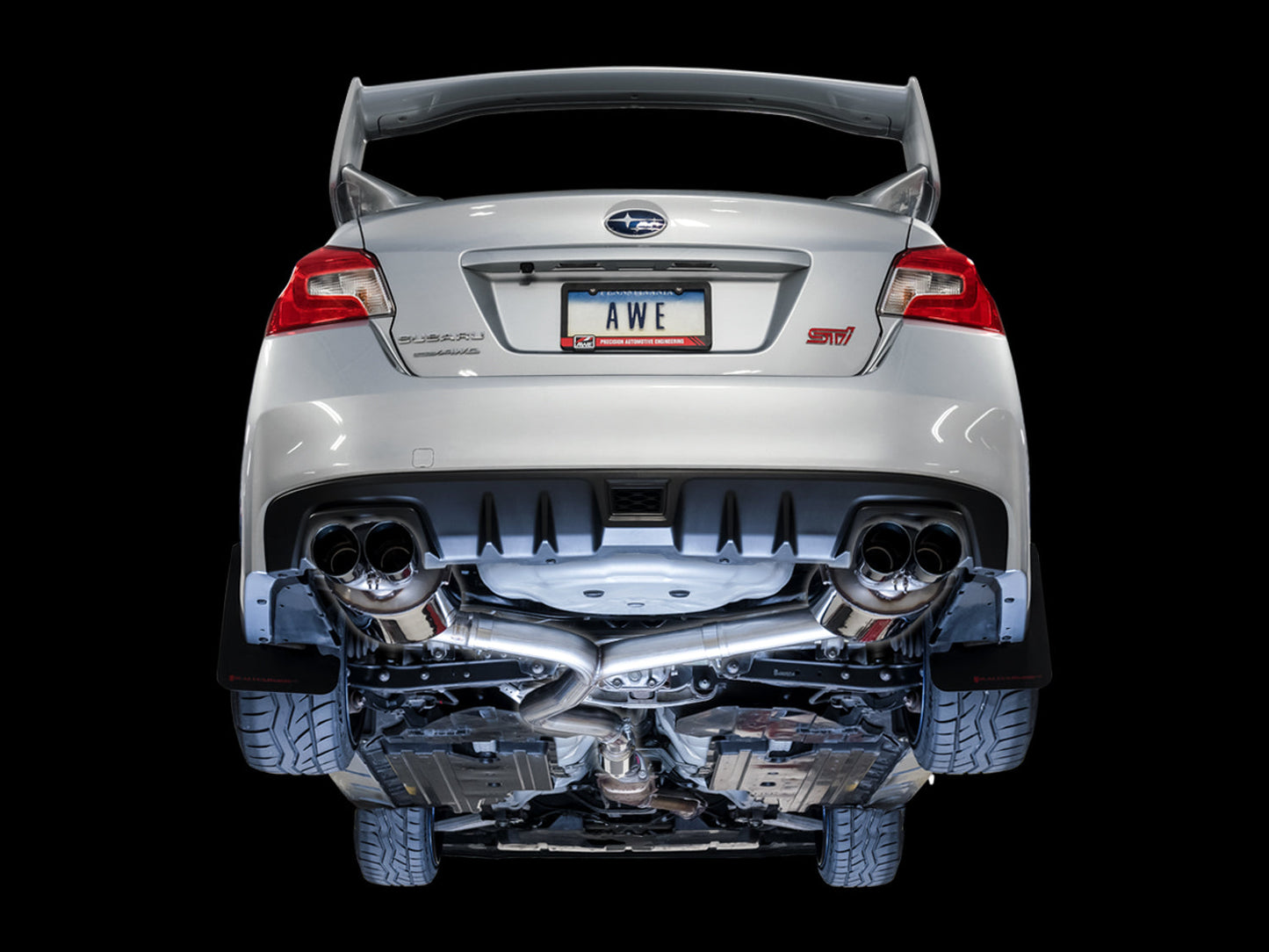 AWE Touring Edition Exhaust for VA STI / GV WRX / GV STI Sedan - Diamond Black Quad Tips (102mm)