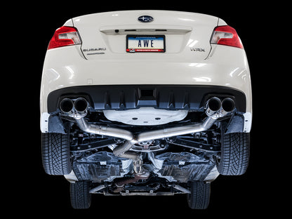 AWE Track Edition Exhaust for VA / GV WRX / STI Sedan - Diamond Black Quad Tips (102mm)