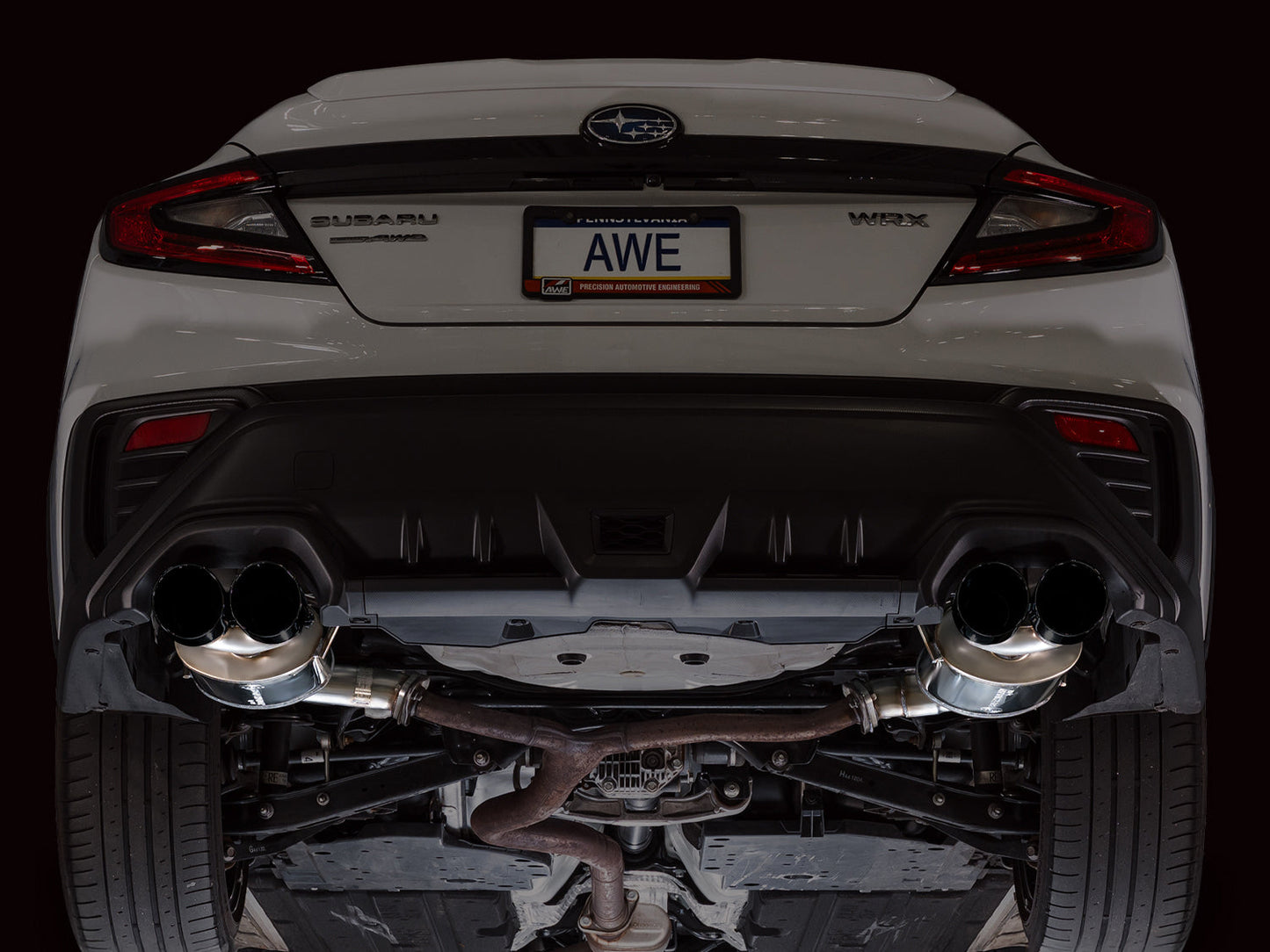 AWE Touring Edition Axleback Exhaust for VB Subaru WRX - Diamond Black Tips