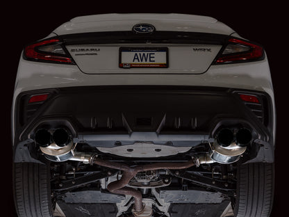 AWE Touring Edition Axleback Exhaust for VB Subaru WRX - Diamond Black Tips